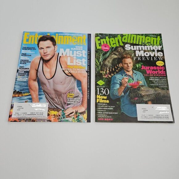 2 Chris Pratt Entertainment Weekly Magazine Lot 1365 2015 1512 2018 - Picture 1 of 2
